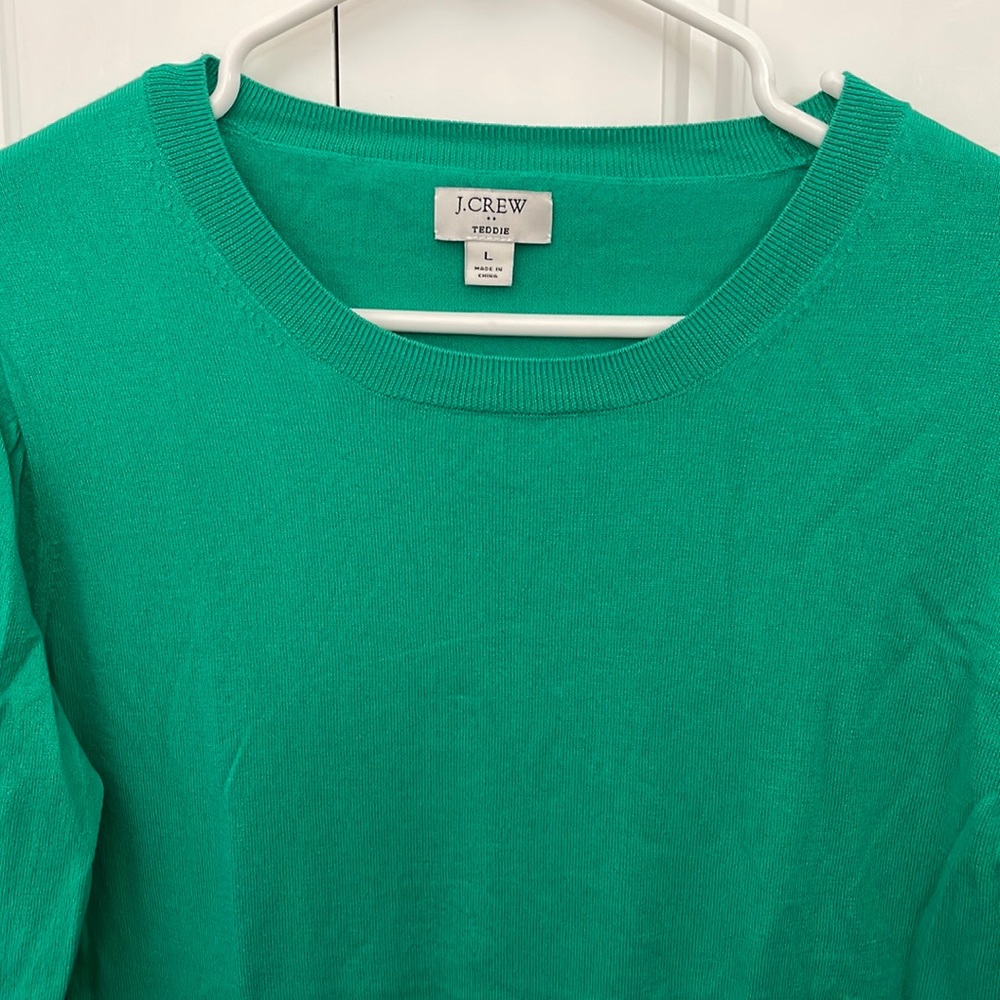 J.Crew Green Teddie Sweater NWOT